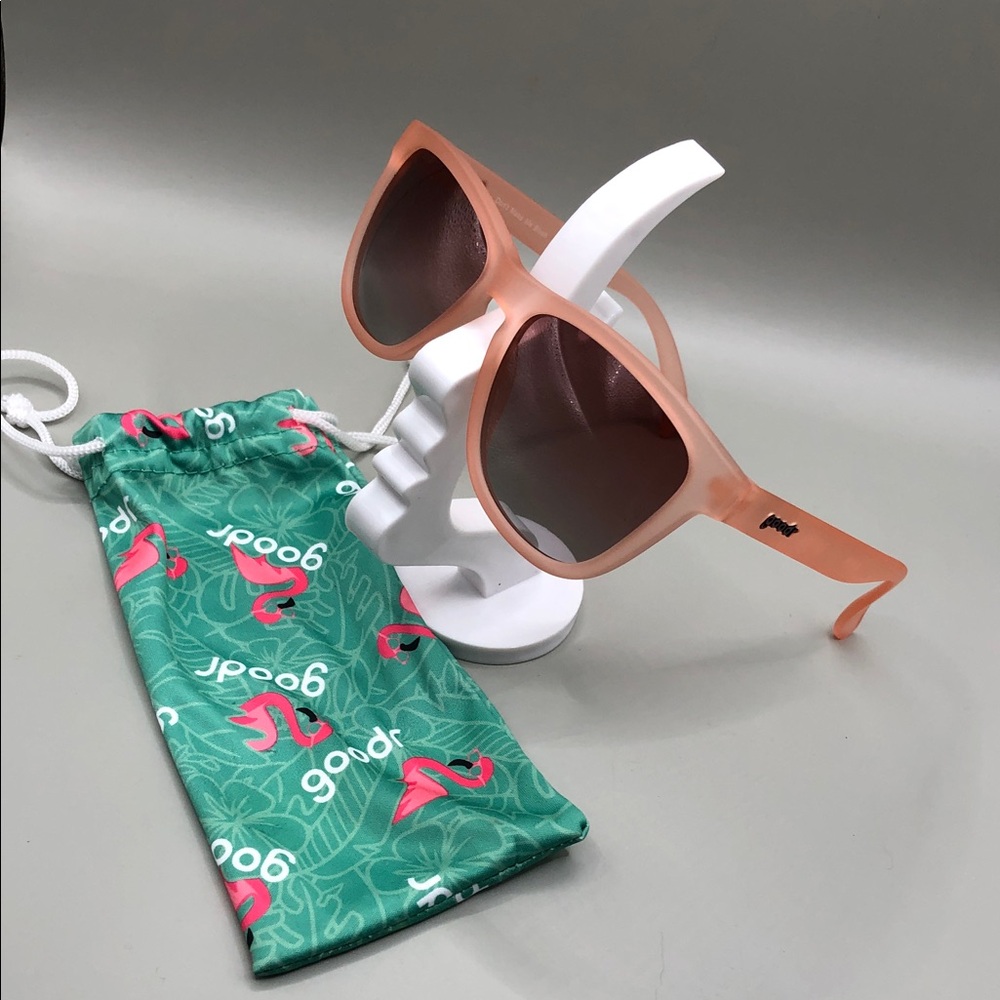Goodr Don't Make Me Blush Light Pink Sunglasses UNISEX Non Slip Square NEW